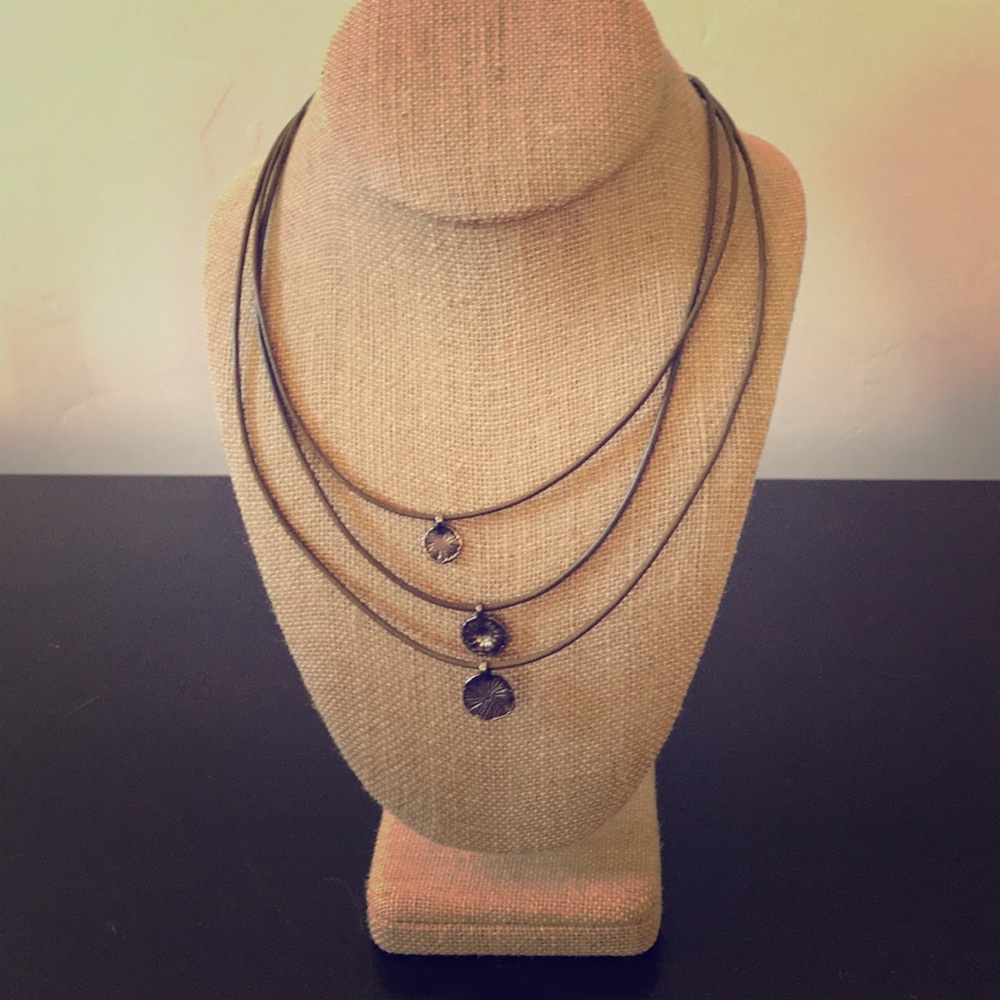 Silpada Olive Green Leather And Sterling Silver